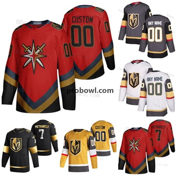 

Custom Goalie cut 7 Alex PIETRANGELO Vegas Golden Knights HockeyJersey Fleury Mark Stone Pacioretty Reaves Tuch Any Name & Number any size, 2020-21 black gold -any name & number
