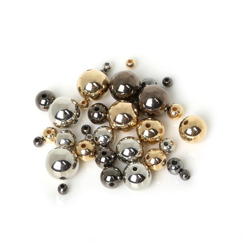 

Other Selling 4/6/8/10/12mm Black Gold Silver CCB Plastic Small Hole Round Bead For DIY Necklace Bracelet Jewelry Making
