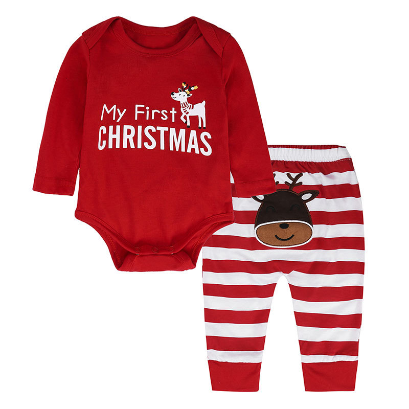 

2021 New Casual Clothing Sets Spring Toddler Girl Cotton Long Sleeve Letter Tops+striped Pants Baby Clothes 6-24 Months G1iz, Red