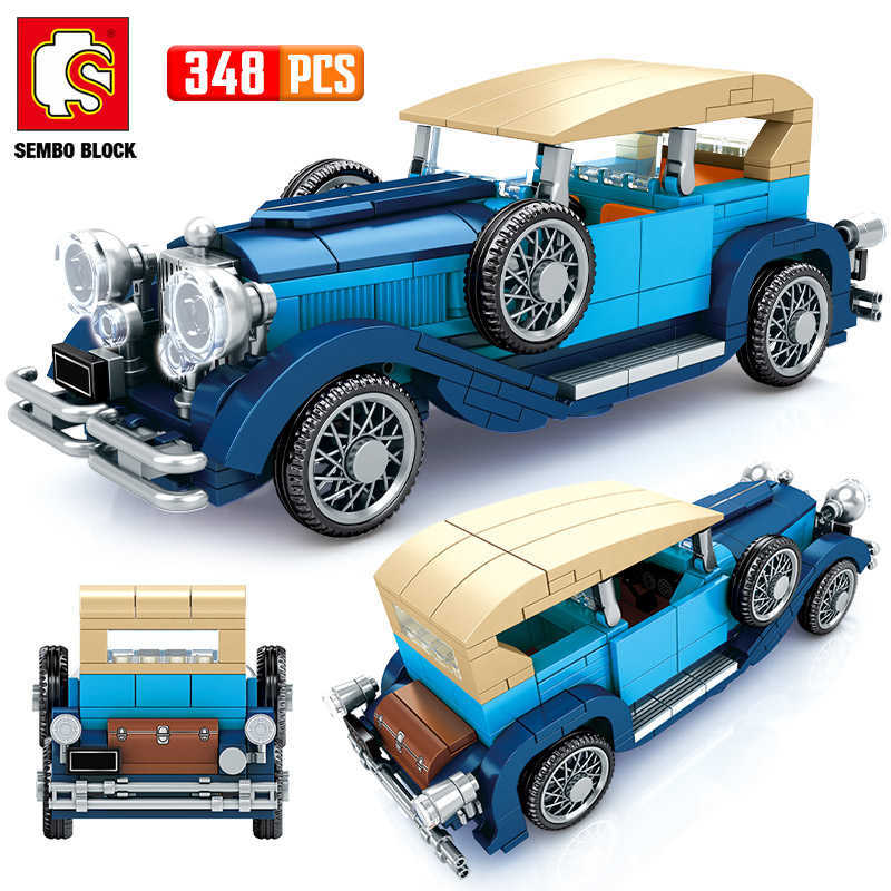 

SEMBO New City technical Classic Cars MOC Model Building Blocks Creator Mechanic Retro Vehicle Bricks Toys For Children Gifts Q0624