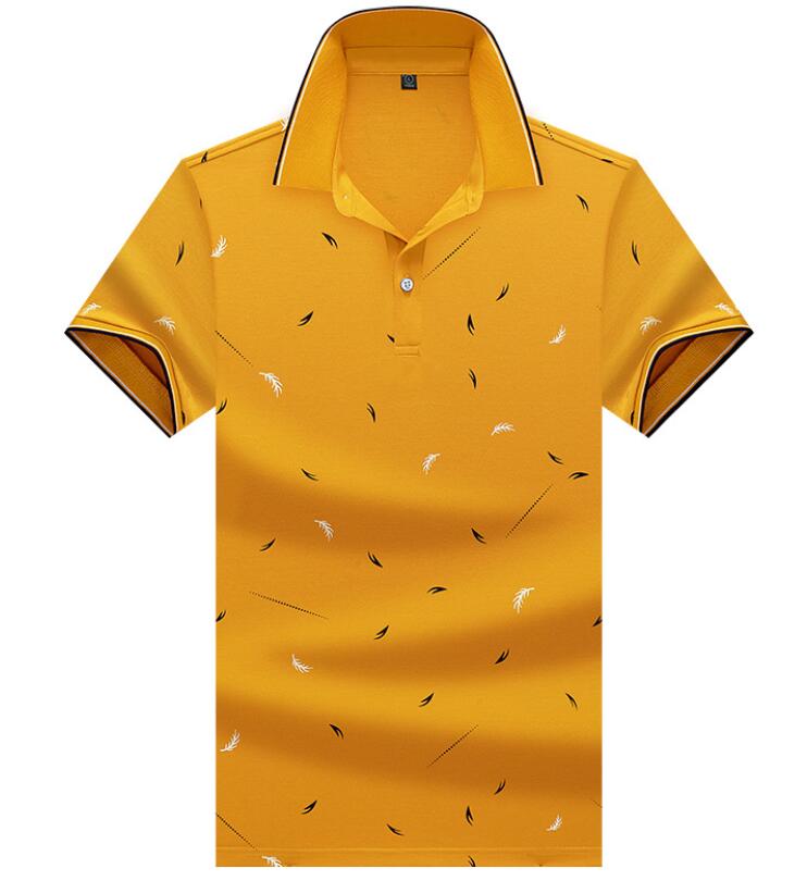 

Polo shirt slim lapel short sleeves casual standard body type business, Yellow