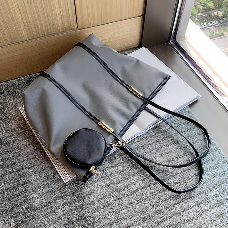 

2021 Leather Shoulder Bags For Women 2021 Trend Handbags Female Travel Totes Lady Fashion Hand Bag 2 pcs/set, Black