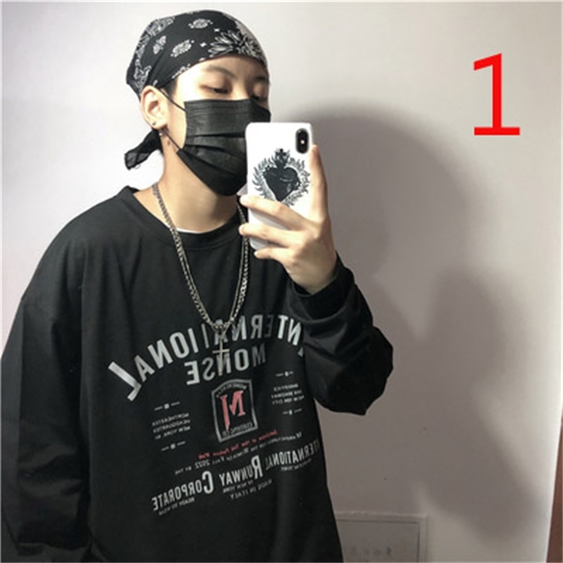 

2021 New Autumn Long-sleeved T-shirt Male Round Neck Korean Version of the Loose Trend Solid Color Casual Wild Xy3r