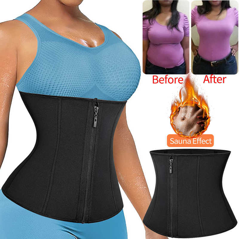

Women Neoprene Sweat Trainer Corset Trimmer Belt Waist Cincher Body Shaper Slimming Workout Shapewear, One belt-gray