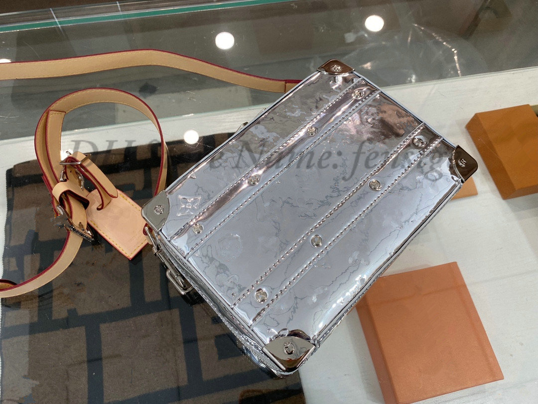 

HANDLE TRUNK Box Bag Monograms Mirror canvas PVC Silver Men Handbag Letter Print Waist Belt Bags Crossbody Envelope camera handbags M45885, Customize