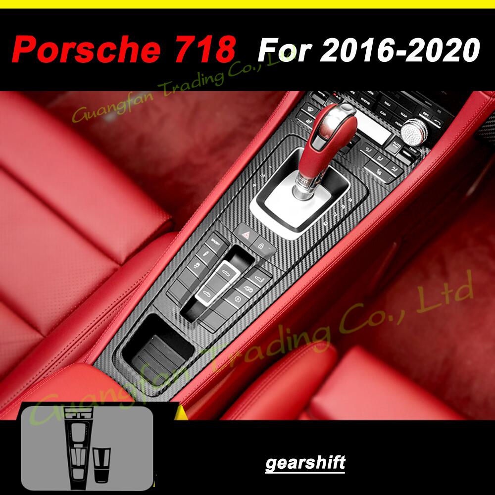 

For Porsche 718 Boxster cayman 2016-2021 Interior Central Control Panel Door Handle 3D/5D Carbon Fiber Stickers Decals Car styling Accessorie, Right hand drive