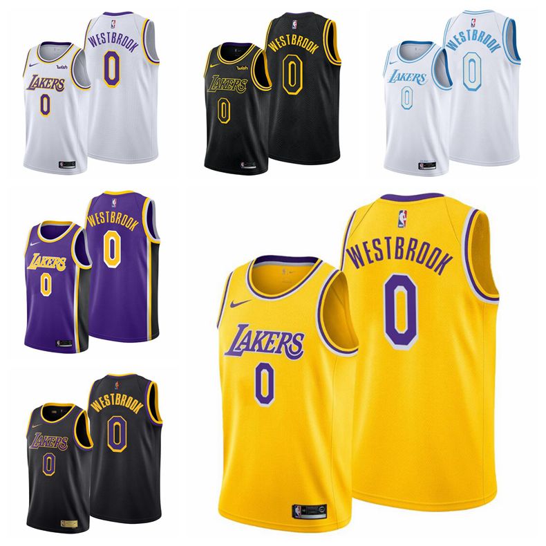 

Nike Nba Jersey 0 Russell Westbrook Basketball Jerseys Men's Kid 2021 Trade Los Angeles Lakers Purple Gold White City Edition Jersey Youth S-3XL, As photo