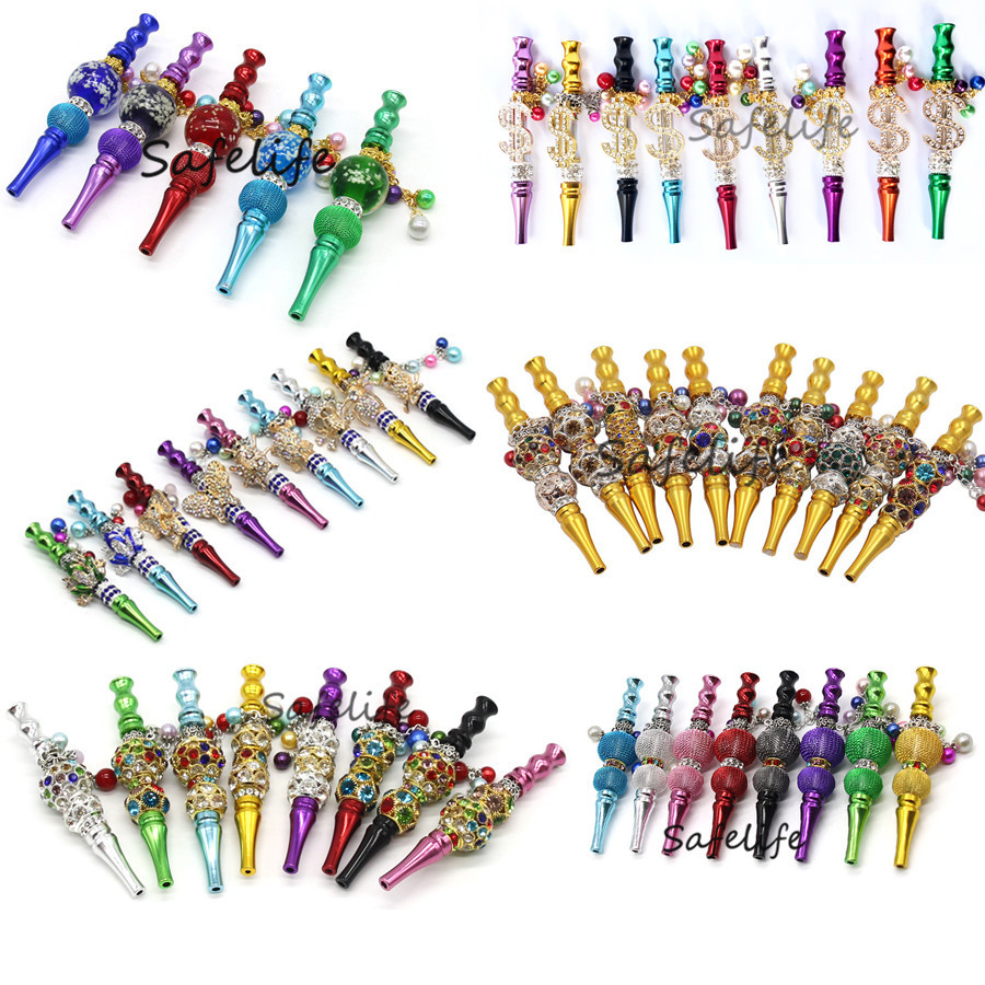 

Smoking accessories Detachable Handmade shisha mouth tip alloy jewelry mouthpiece metal hookah tips bling blunt holder