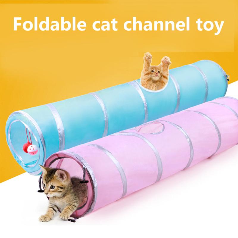 

Hot Foldable Cat Tunnel Holes Pet Cat Tunnel Holes Indoor Outdoor Pet Training Toy Animal Play Tube Toy 2 Colors