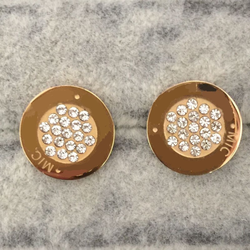 

Not faded Top Quality Stainless Steel Women Designer Stud Full CZ Stone Luxurious Letter Gold Plated Couple Earrings for Party Engagement Hoop Wholesale