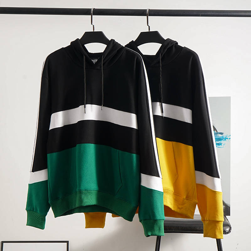 

Causal Mens Cotton Hoodies Sport Hooded Jumper Men Pullover Sweater Hip Hop Streetwear CONTRAST Design S-2XL #3816, Black