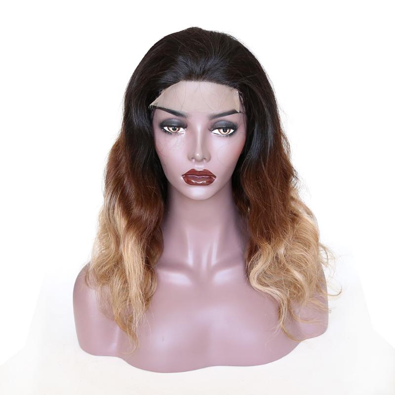 

ZigZag Hair Body Wave 4x4 5x5 Lace Closure Wigs for Black Women 3T 1B/4/27 150% Density Brazilian Human Hair Ombre Closure Wig, T1b/4/27