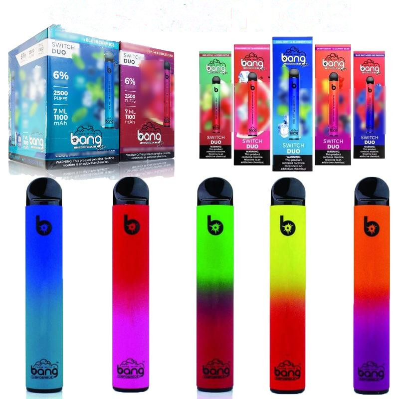 

Bang XXL Switch Duo Disposable cigarettes 7ml 1100mAh 6% Vape disposables vapes OEM ODM e Pods 850mAh Battery 2in1 2500 puffs Prefilled Bar