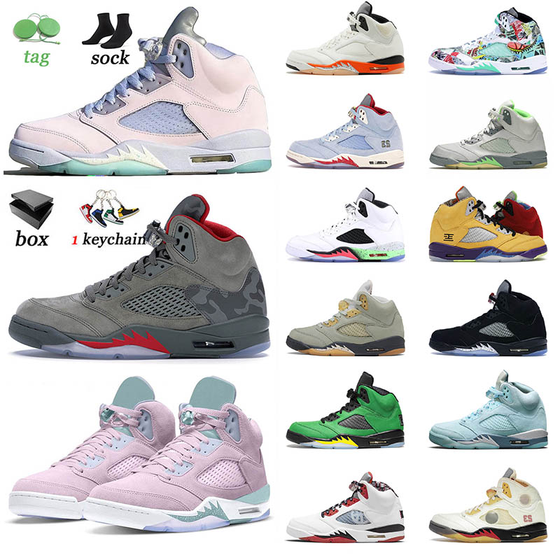 

2022 New Arrival 5 5s Basketball Shoes Jumpman Off SE Oregon Green Bean Shattered Backboard Jade Horizon Easter Sail White Retro Women Men Sneakers Trainers Size 13, C29 5s camo 40-47
