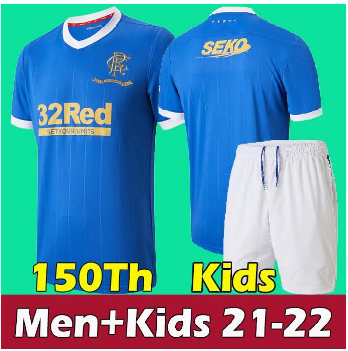 

2021 Rangers 150th Anniversary Soccer Jerseys Glasgow 2022 TRAINING TEE CHAMPIONS 55 DEFOE Player version BARKER MORELOS SPECIAL 21 22 Football Shirts Men + kids kit, Red
