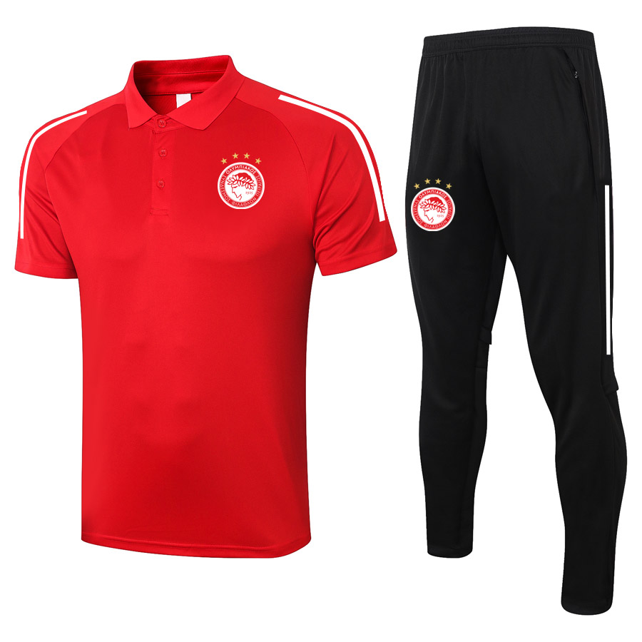 

2021 olympiakos soccer Short sleeve polo shirt sets soccer training suit sports jerseys adult soccer polos and pants kits Men's Tracksuits, Gray