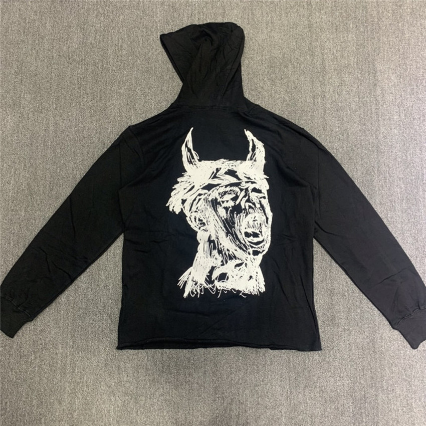 

2021 New Revenge Sweat Style Skull Hoodies Men Women Three-dimensional Lines Pullover Hooded Clothing Gkfh