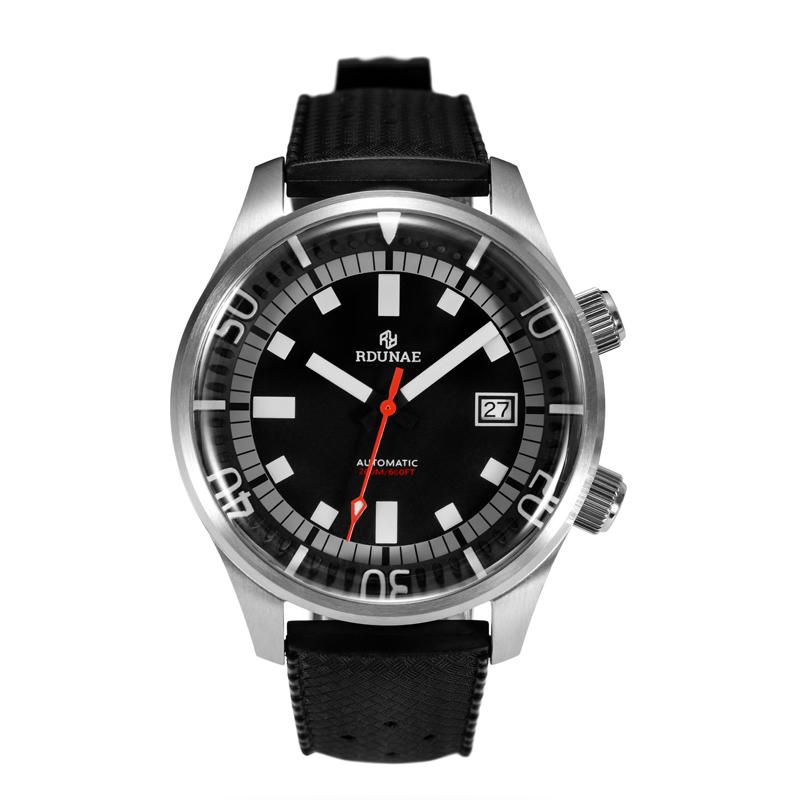 

Wristwatches Rdunae Vintage R3 Seahorse Stainless Steel Sapphire 200m Water Resistance Men Watch Rubber Band, Black