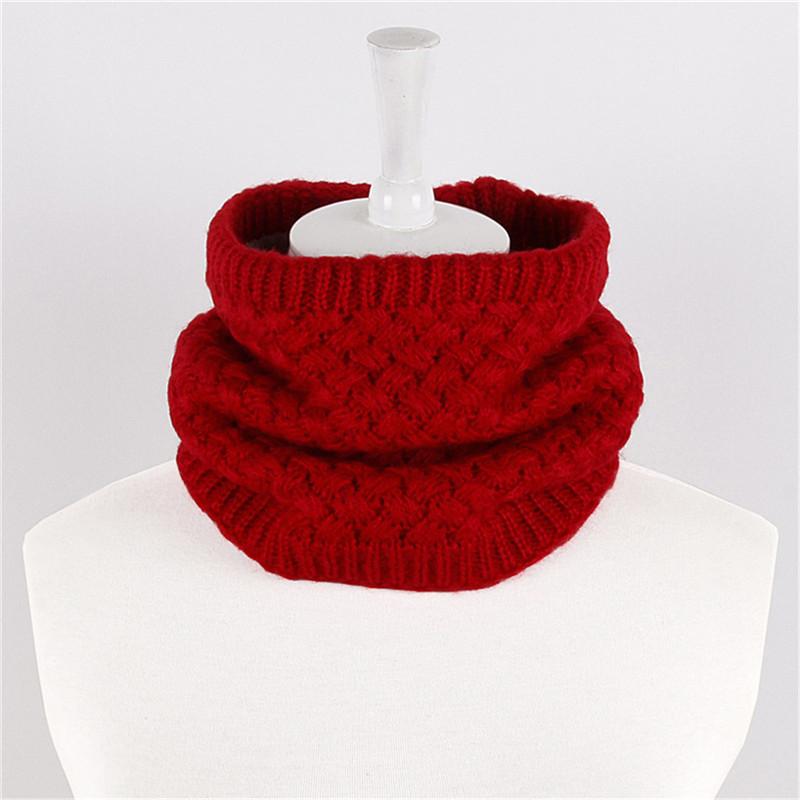 

Scarves Knitted Scarf Neck Winter Women Solid Color Thick Ring Elastic Knit Clothing Accessories