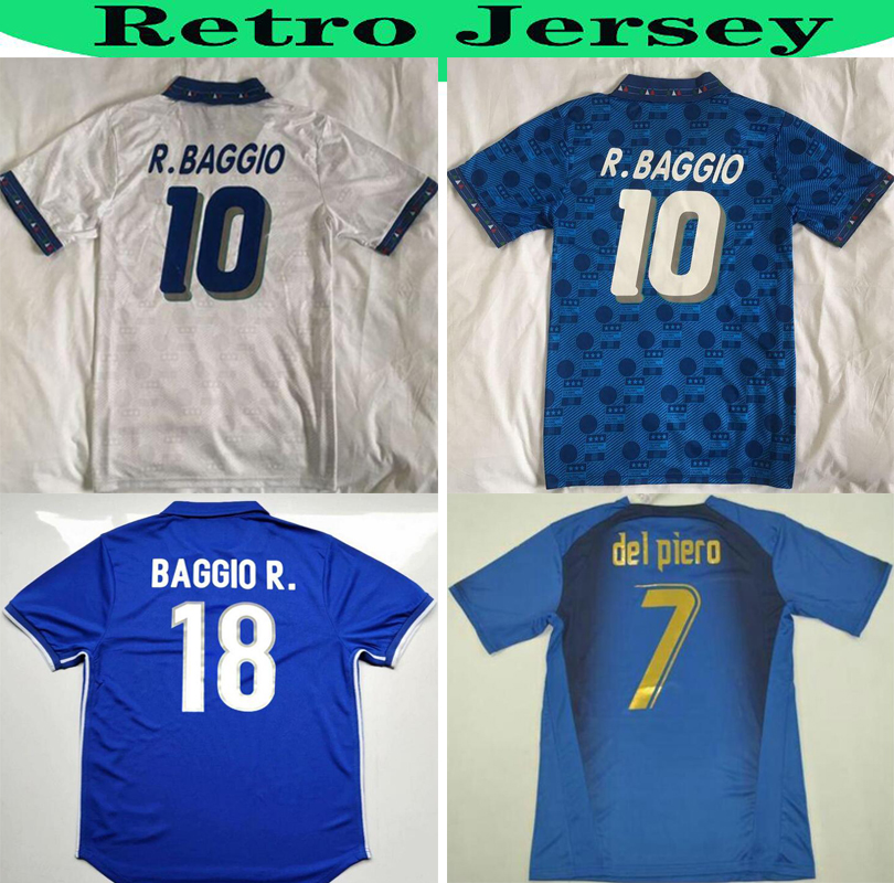 

1998 Italy Retro soccer jersey 1994 1996 MALDINI Vieri football shirt BAGGIO R. jerseys TOTTI PIRLO DEL PIERO Retro football jerseys, Black;yellow