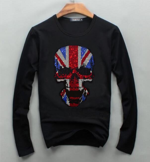 

Long Sleeve T-Shirts male Cotton Summer Tees Boy Basic men Tshirt Slim Fit Diamond Tee Shirt Solid Autumn, As shown