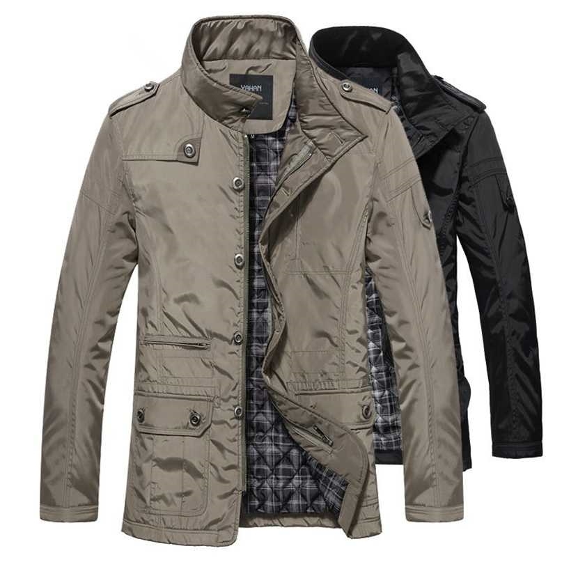 

Winter Men Jackets and Coats Leisure Windproof Thick Warm Jacket Men's Long Trench Coat Parka Clothing Drop 211110, 1045khaki