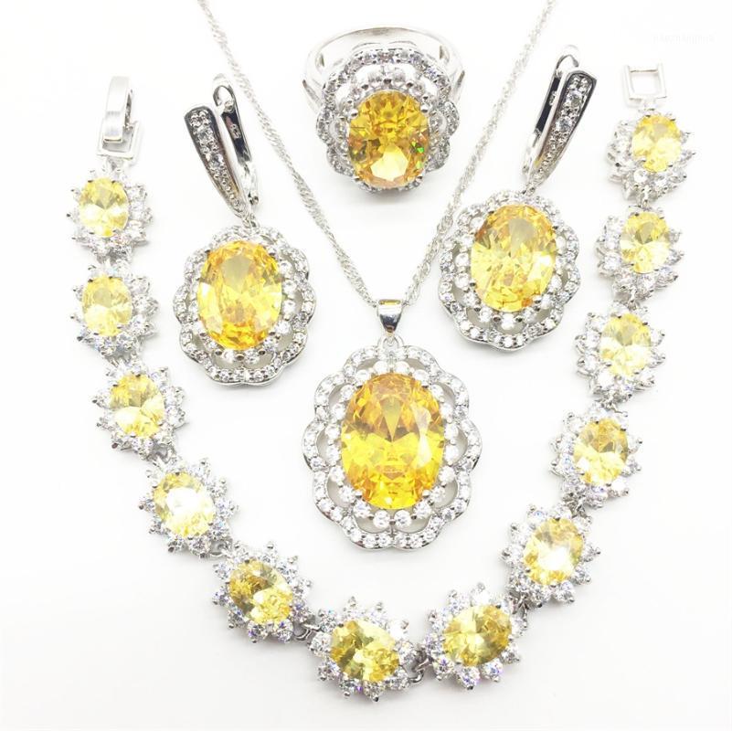 

Earrings & Necklace 925 Sterling Silver Jewelry CZ White Zircon Sets Women Earring/Pendant/Necklace/Rings/Bracelet