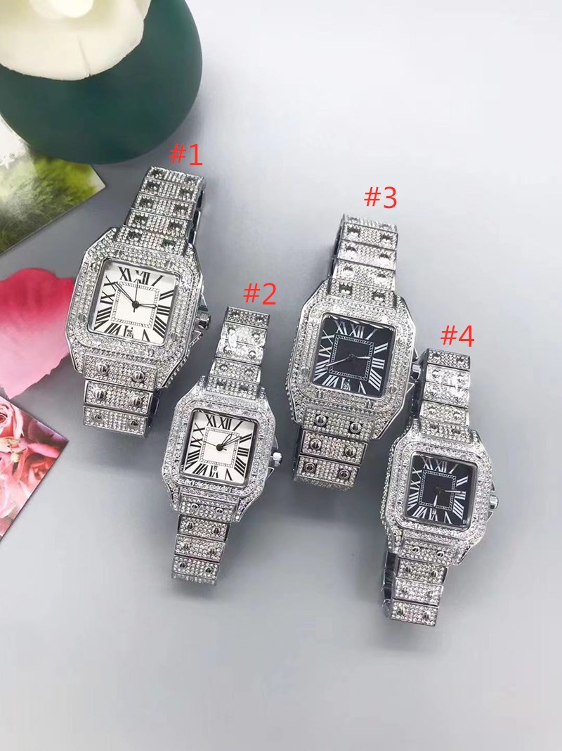 

Fashoin style watches women watch quartz movement all diamond iced out wristwatch high quality unisex dress wristwatches lady clock 083