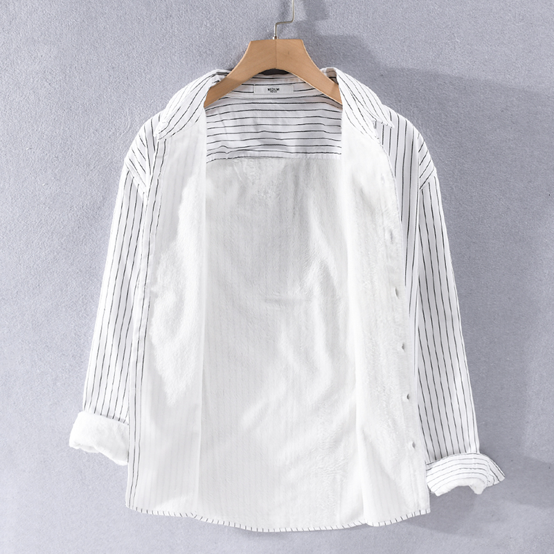 

2021 Casual Fashion Cotton for Men with White Striped Shirts 235h