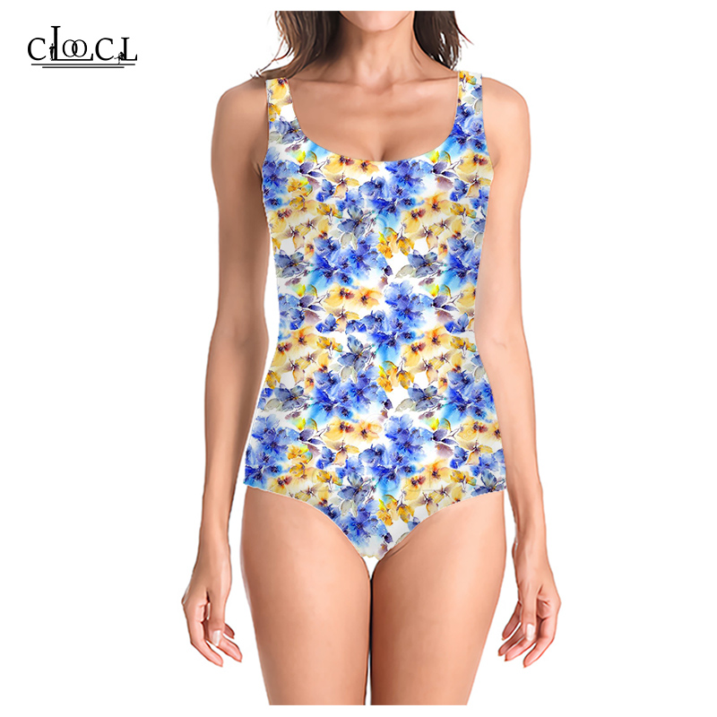 

CLOOCL 2021 Newest Colorful Flowers Summer Fashion 3D Printed Women Sleeveless Sexy Swimsuit Cosplay Swimsuits Beach One Piece Swimwear, Swimsuit 1