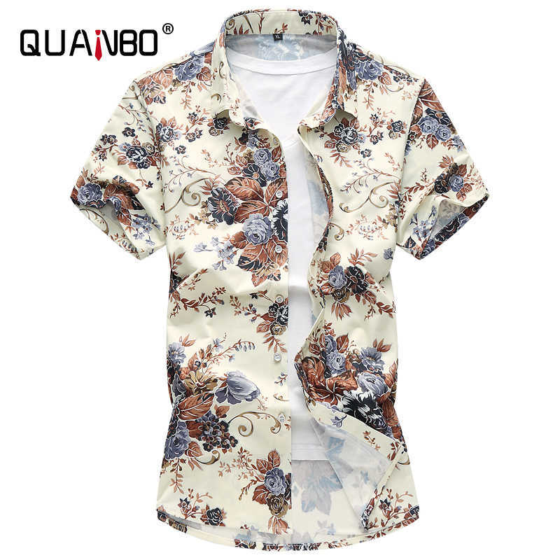 

Oversized Button Up Shirt Summer Bright Hawaiian Shirts Men Fashion Stretch Flowers Short Sleeve Casual 210721, Floral