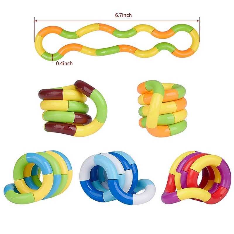 

US STOCK Free Training Tangle Fidget Toys Adult Relax Therapy Stress Relief Hand Sensory Decompression Twisted Winding Toy Finger for Kids