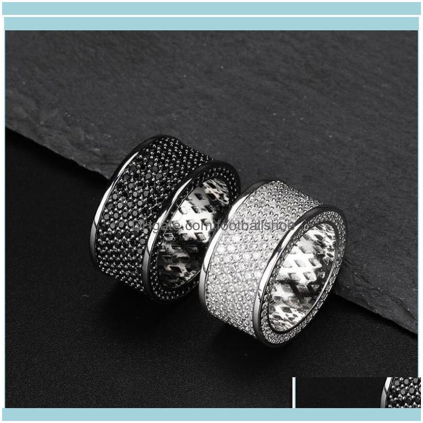 

Band Jewelryband Rings Jewelryiced Out Black For Men Women Luxury Designer Bling Diamond Flash Gold Sier Copper Zircon Couple Lover Ring Jew
