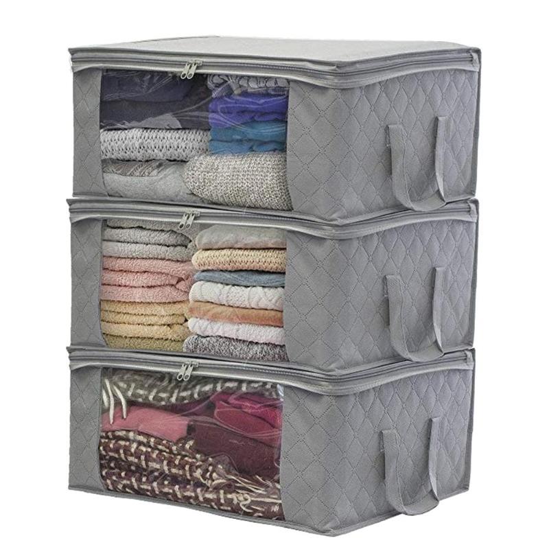

Clothing & Wardrobe Storage Bag Packing Box Portable Non-woven Folding Fabric Quilt Blanket Dust-proof Household Clothes