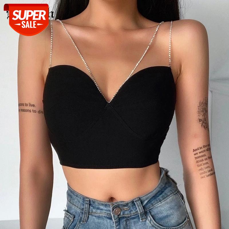 

InsGoth Sexy Backless Black Camis Women Streetwear Spaghetti Straps Sleeveless Bodycon Crop Tank Top Female Partynight Top #xw8h, White