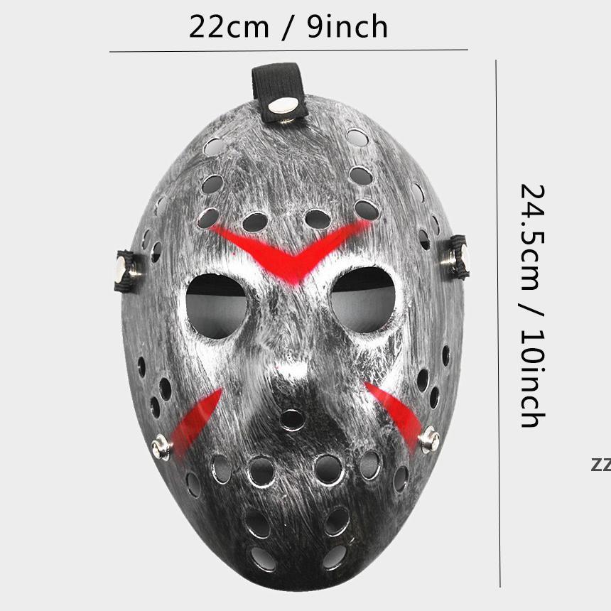 

Masquerade Masks Jason Voorhees Mask Friday the 13th Horror Movie Hockey Mask Scary Halloween Costume Cosplay Plastic Party Masks HWF9583