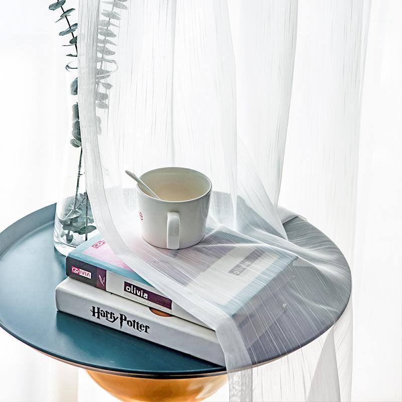 

Modern Striped White Tulle Curtains For Living Room Bedroom Voile Sheer Curtain Drape Decorative Window Treatments Kitchen & Drapes