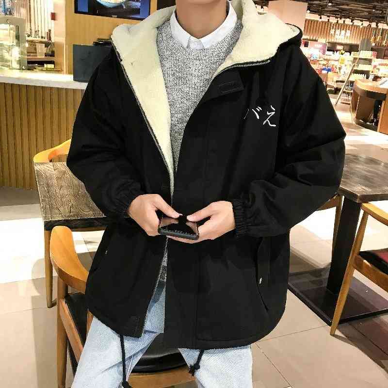 

Men's Down & Parkas Winter Jacket Men Warm Plus Velvet Thick Cotton Fashion Parka Loose Hooded Coat Man Streetwear Hip Hop Outwear Male Clothes G0gT# RTN2, 1# shoe box