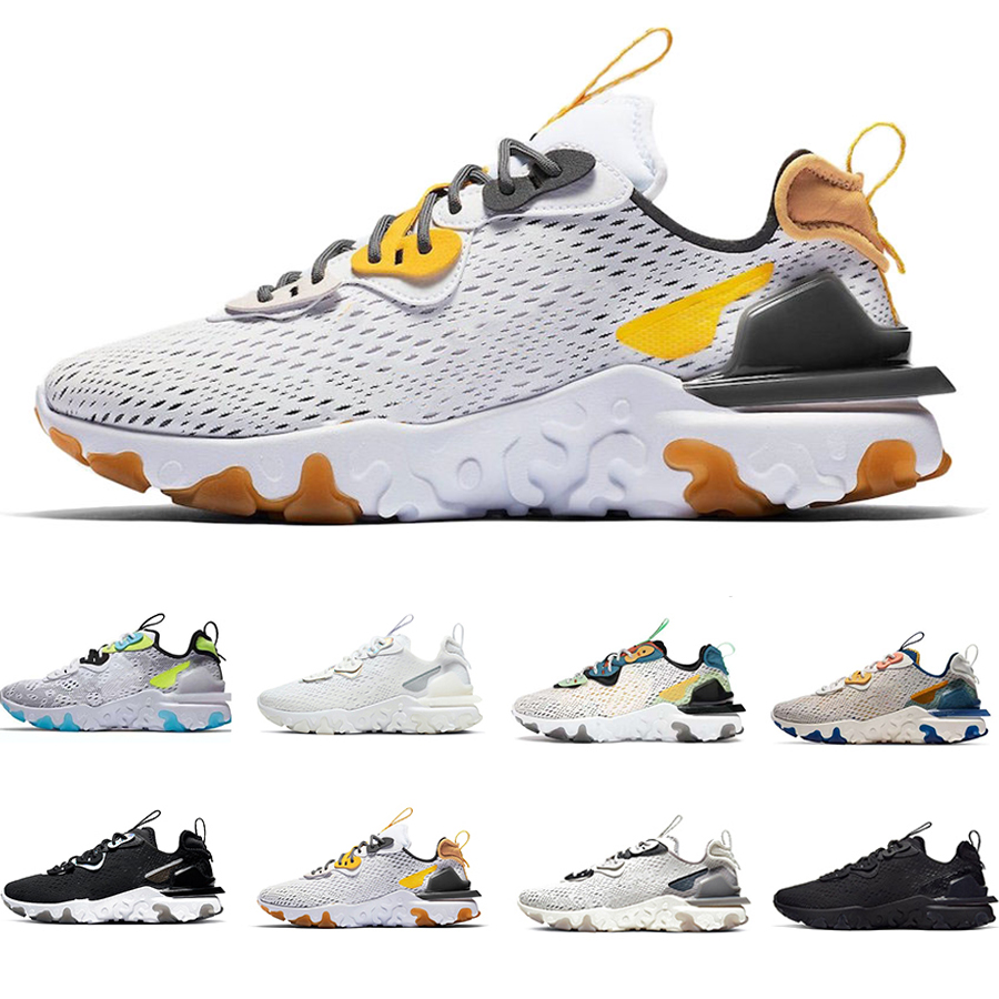

react vision Honeycomb women men running shoes Triple Black Laser Orange Vast Grey Worldwide White Iridescent Light Orewood Brown mens trainer sports sneakers, Pay for box