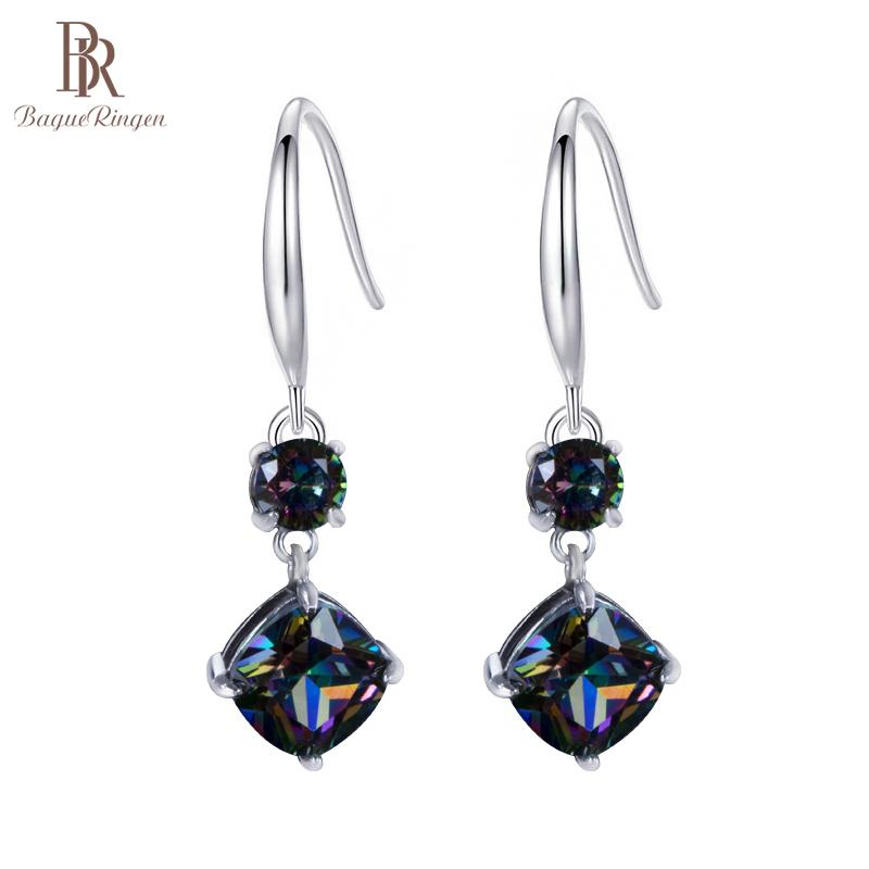 

Dangle & Chandelier Bague Ringen Geometry Topaz Drop Earrings For Women Color Zircon Geometric Silver 925 Jewelry Female Party Ear-drops Who