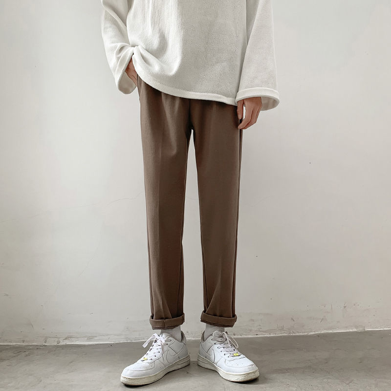 

2021 New Large Loose Men Keep Warm Woolen Trendy Streetwear Hip Hop Cargo Casual 3-color Suit Pants Xwo0, Black