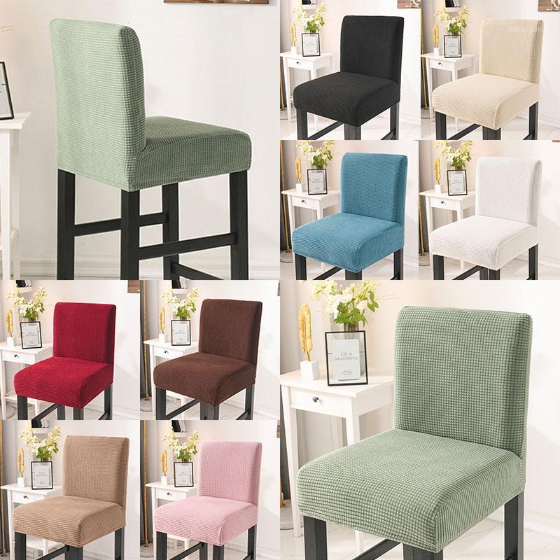 

Polyester Plaid Chair Cover Solid Color Seat For Bar Stool Chairs Home El Banquet Dining Decoration Slipcover Covers