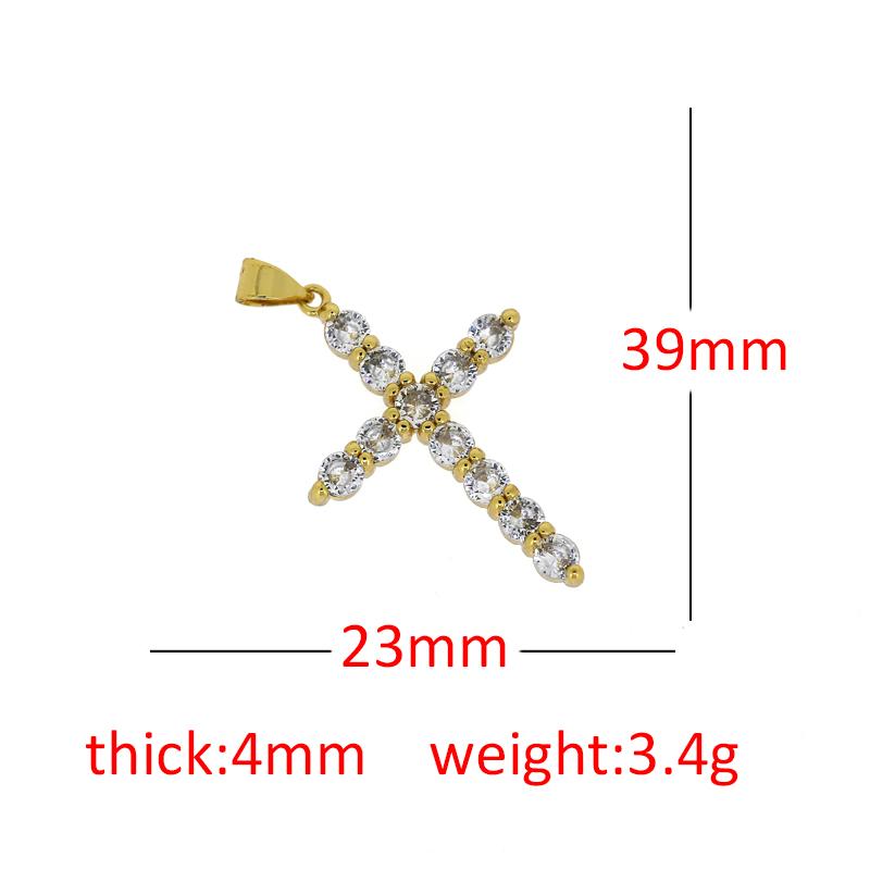 

Charms 3pcs Pave Cubic Zirconia Crystal Religious Cross Classic Gold Pendant For Women Fashion Jewelry DIY Making Necklace Earrings2021, Bronze;silver