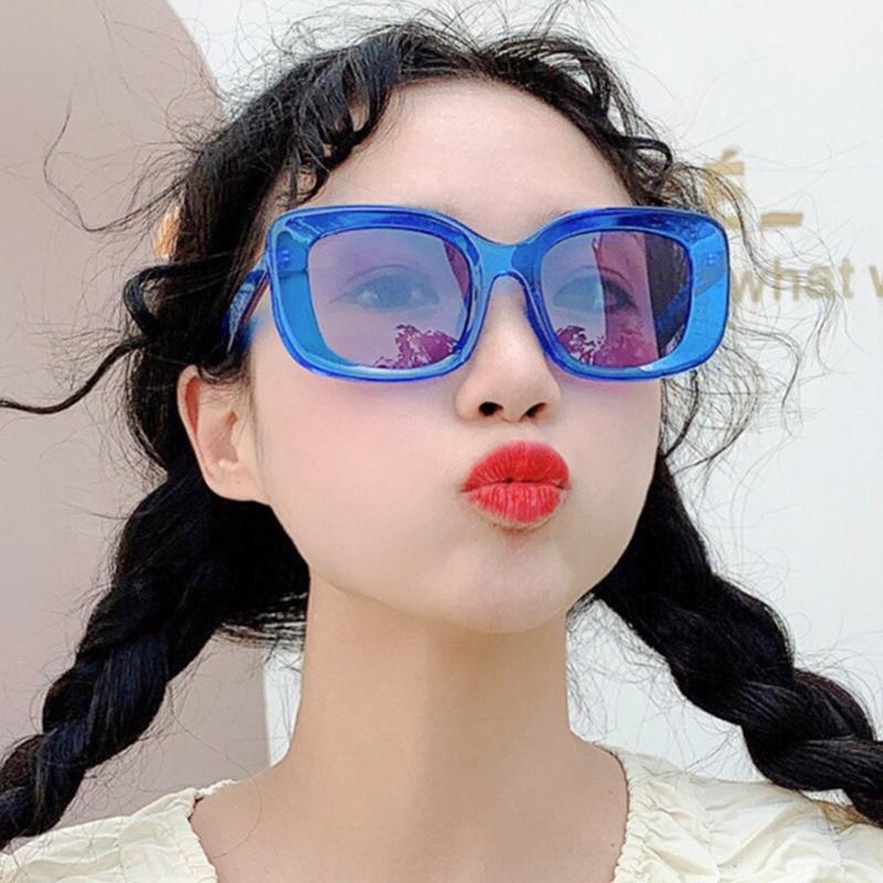 

Sunglasses 2021 Vintage Big Square Women Brand Designer Retro Sun Glasses Female Champagne Lens Clear Eyewear Shade MN1218