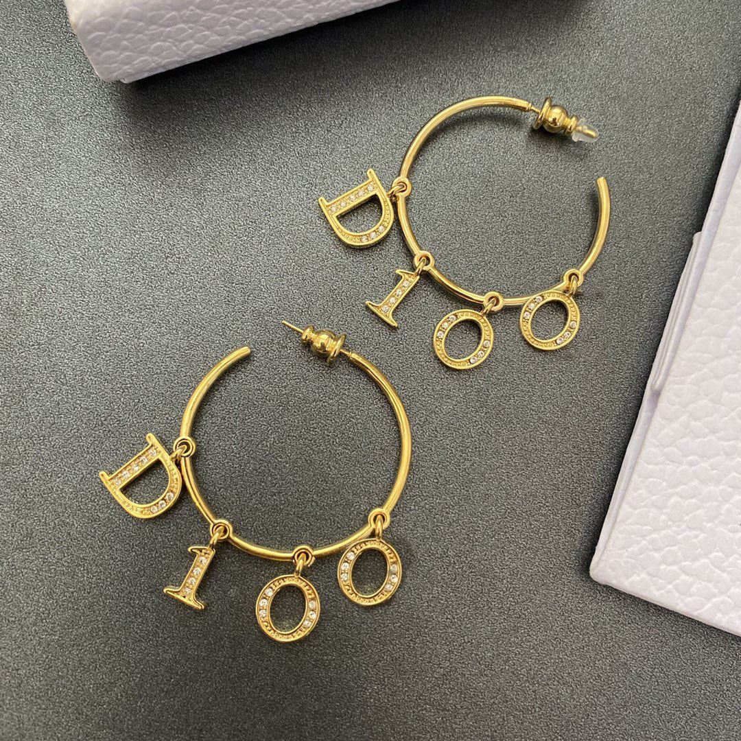 

Designer earrings Jewellery Circle Earrings 925 pure silver needle 2021 new fashion versatile letter small fragrance Earrings 225I