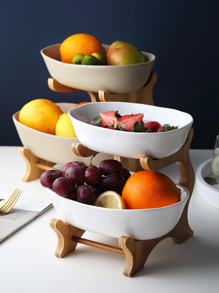 

Dishes & Plates Candy Dish Two-layer Plastic Fruit Plate Snack Creative Modern Dried Basket Living Room Home