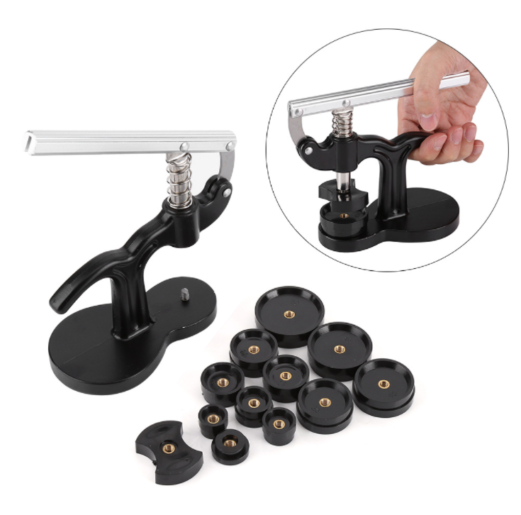

Repair Tools & Kits Watch Back Case Cover Press Closer Watchmaker Presser Tool 12 Dies Black