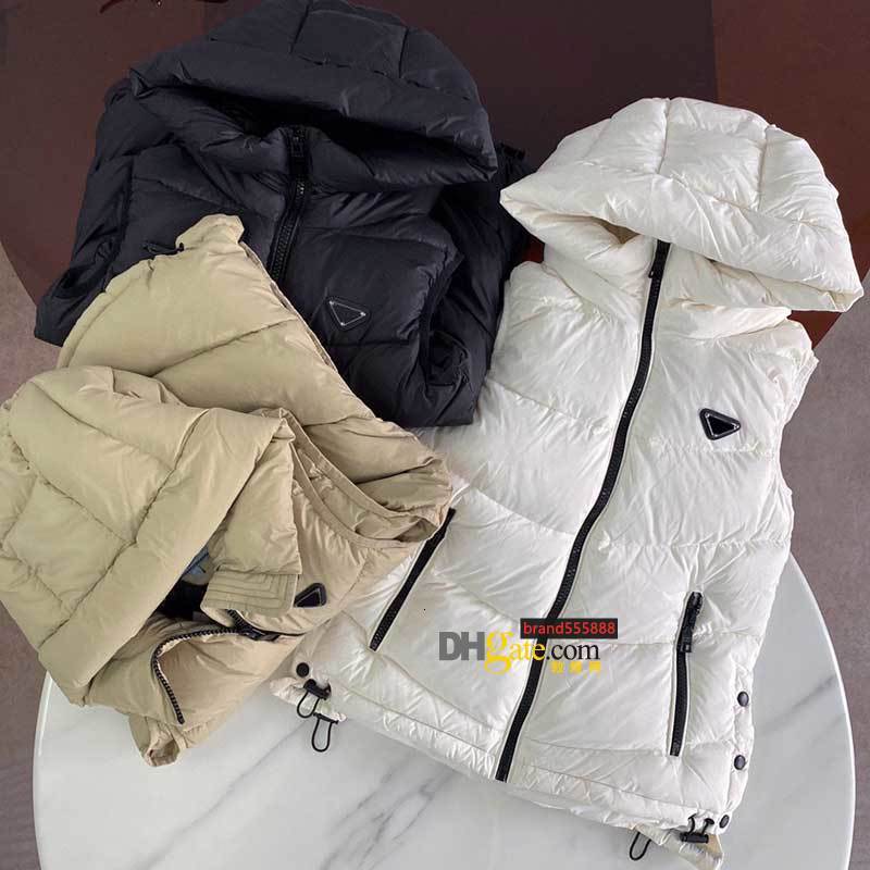 

Women' Vests Jackets Fashion Short Hooded Vest Long Style Slim Top Zipper Outwear Windbreaker Pocket Outsize Lady Warm Coats -L, Extra shipping fee