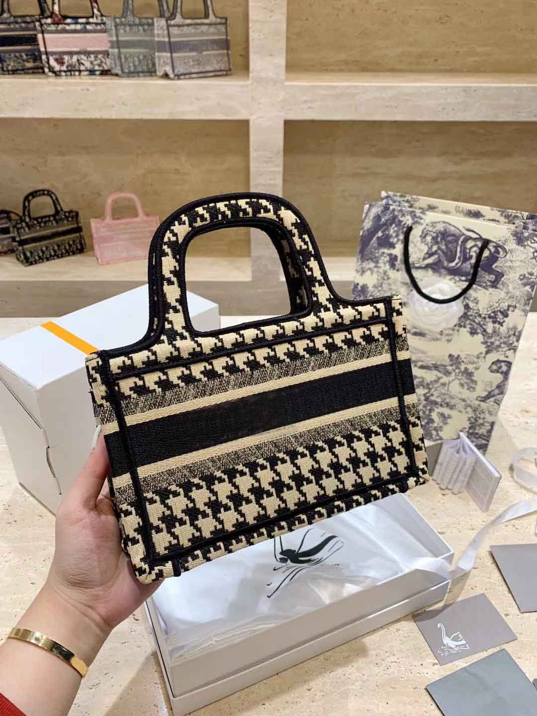 

Woman luxury designer bags printed embroidery tote bag handbag fashion multicolor shoulder ghjg, Black