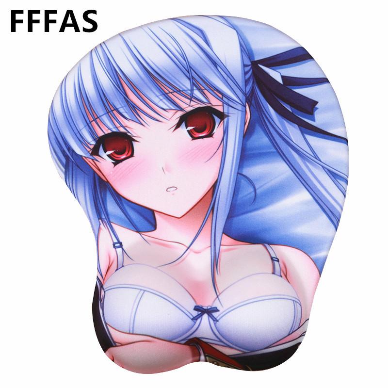 Mouse Pads & Wrist Rests FFFAS Cartoon Anime Rest Creative Breast Sexy Pad Drop Health Office Work Mousepad 3D Touch Mat Gift-image-730257431